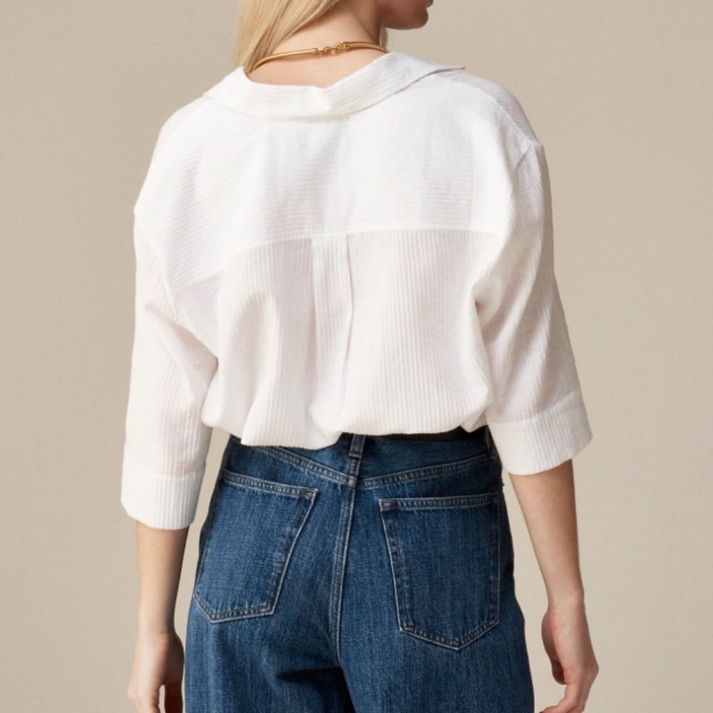 NWT J Crew White Popover Shirt Airy Gauze Size Various - Picture 2 of 9